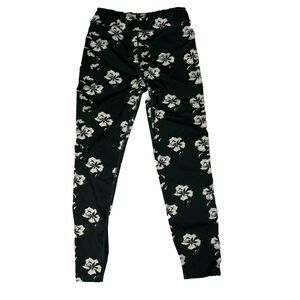 Sam Edelman Green Ivory Floral Leggings Size Large Casual Stretch Bottoms
